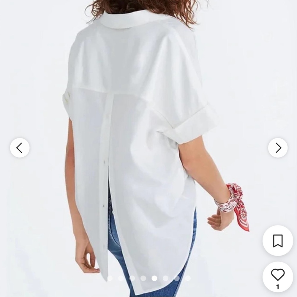 Madewell Crisp White Short Sleeve Blouse - Picture 4 of 5